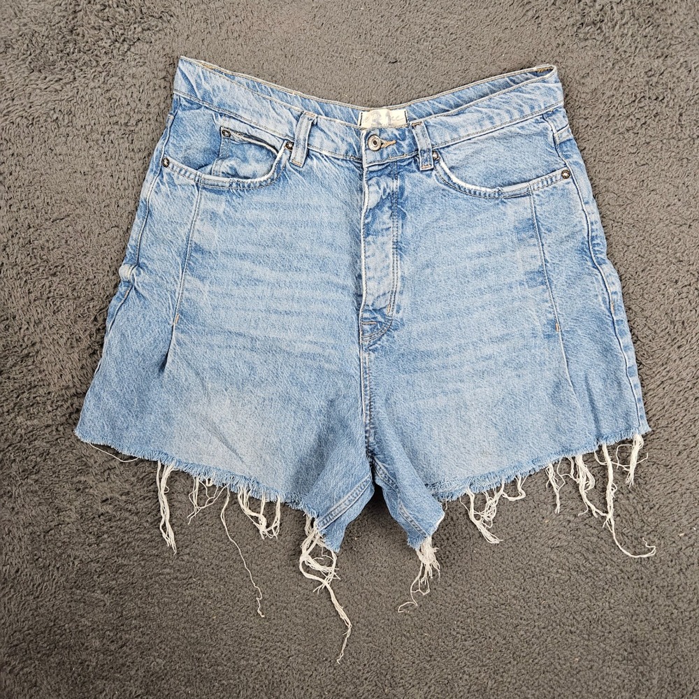 Free People We The Free Light Wash High Rise Cut Off Denim Shorts Blue Size 31